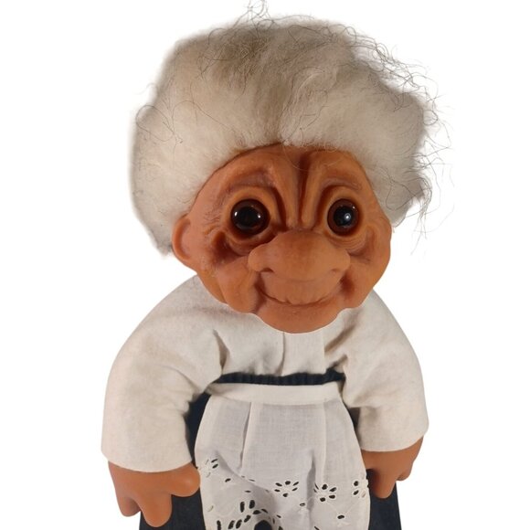 Vintage 1977 Large 14" Thomas Dam Denmark Grandma Grandpa Trolls Set Of 2 1970s - Picture 6 of 10